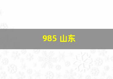 985 山东